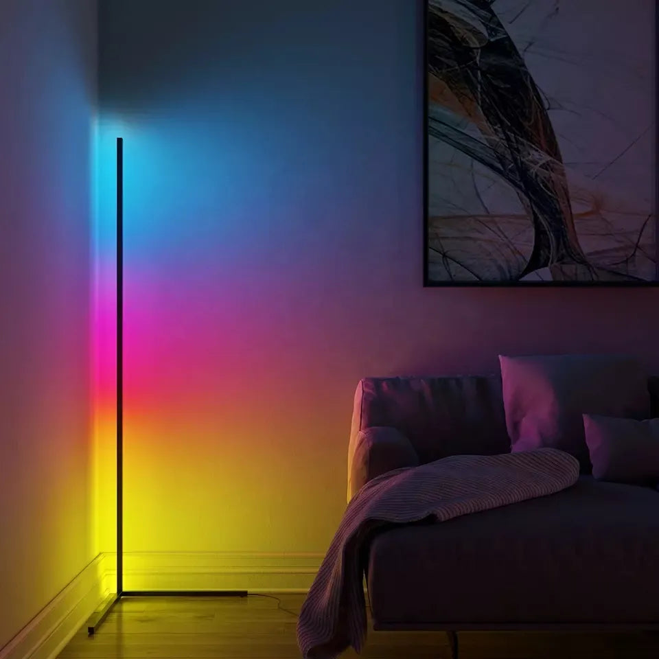 Smart RGB Dream Color Floor Lamp with Music Sync - Modern 16 Million Color Changing Standing Mood Light