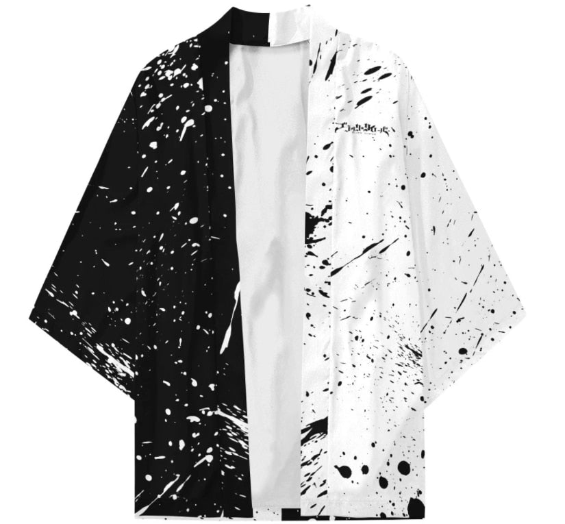 Black And White Kimono Coat Black Clover - House Of Fandom