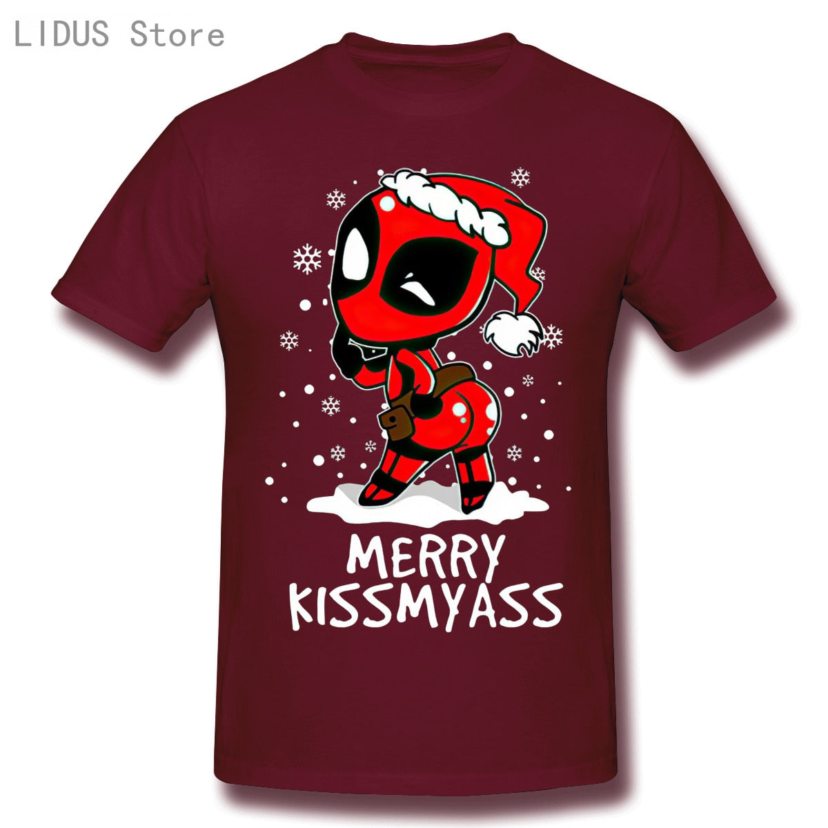 Deadpool Marvel Printed MERRY KISSMYASS T-Shirt (Colors Available)