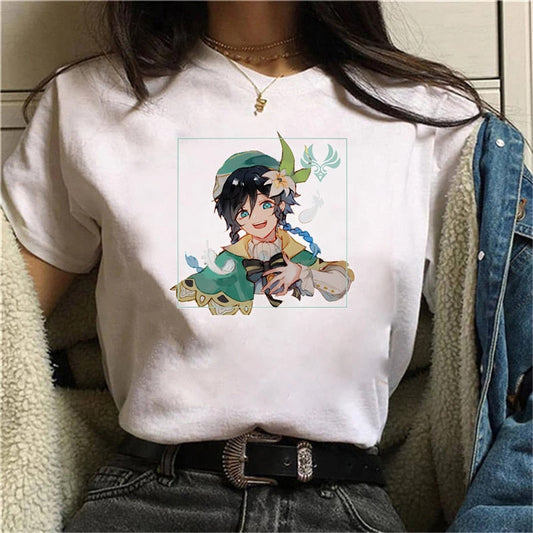 Graphic White Tees Set-2 Genshin Impact (Variants Available) - House Of Fandom