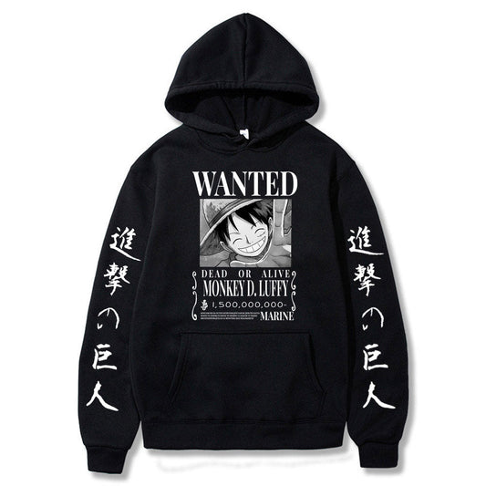 WANTED Luffy Hoodie One Piece (Colors Available) - House Of Fandom