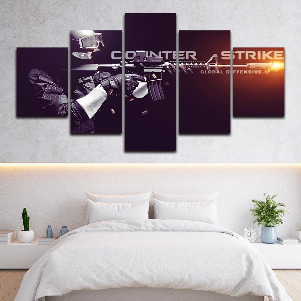 Canvas 5 Panel Wall Painting Without Frame CS:GO (Sizes Available)