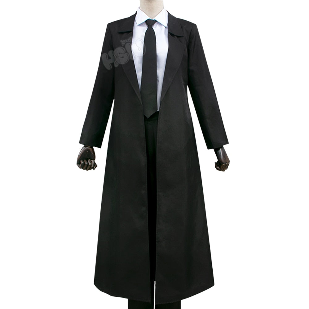 Makima/Power black trench coat + white shirt + trousers + tie Cosplay Uniform Chainsaw Man - House Of Fandom