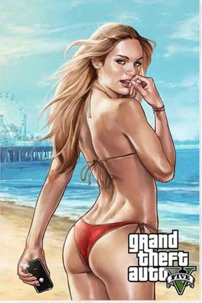 Posters GTA V Bikini Girls Canvas Paintings (Different Sizes)