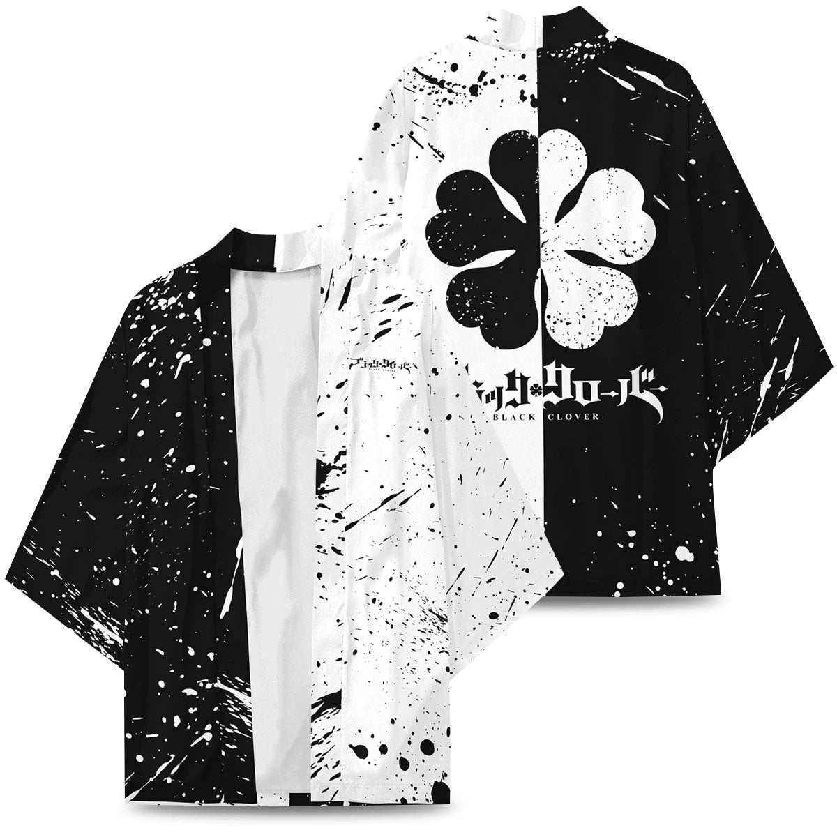 Black And White Kimono Coat Black Clover - House Of Fandom