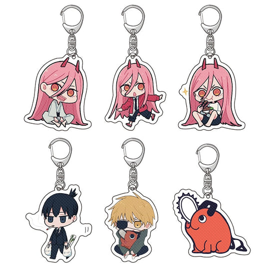 Chibi Characters Acrylic Keychains Chainsaw Man (Variants Available) - House Of Fandom