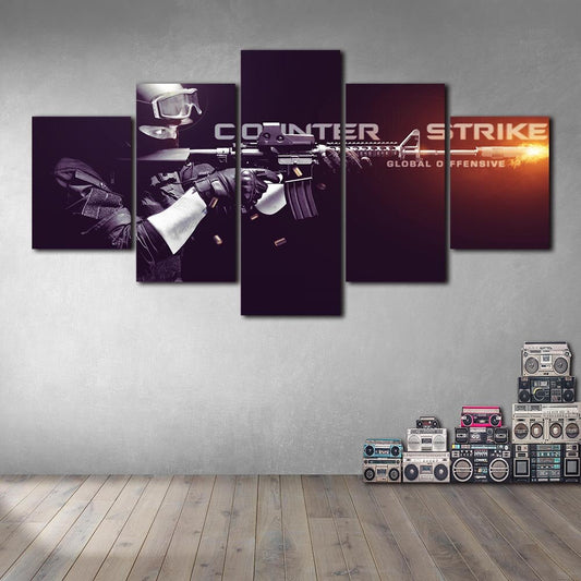 Canvas 5 Panel Wall Painting Without Frame CS:GO (Sizes Available)
