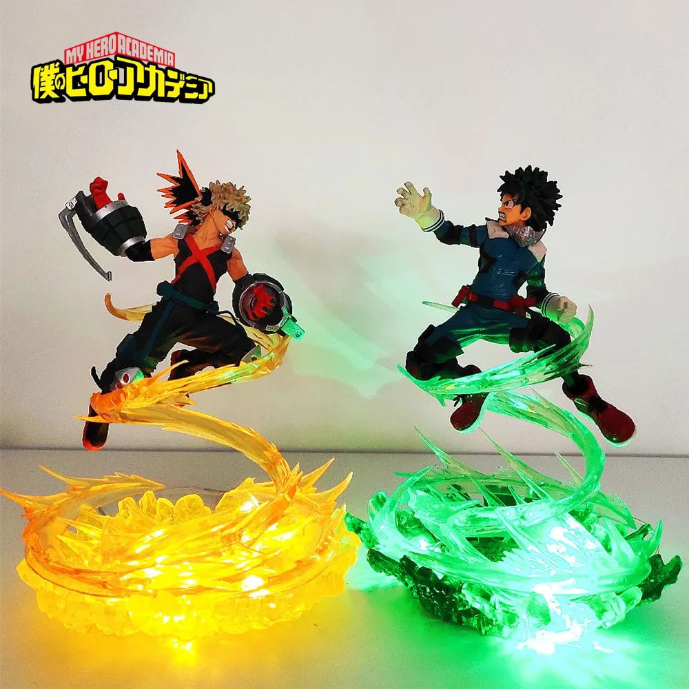 My Hero Academia Bakugou Katsuki VS Midoriya Izuku Action Figure/figurine Led Toy