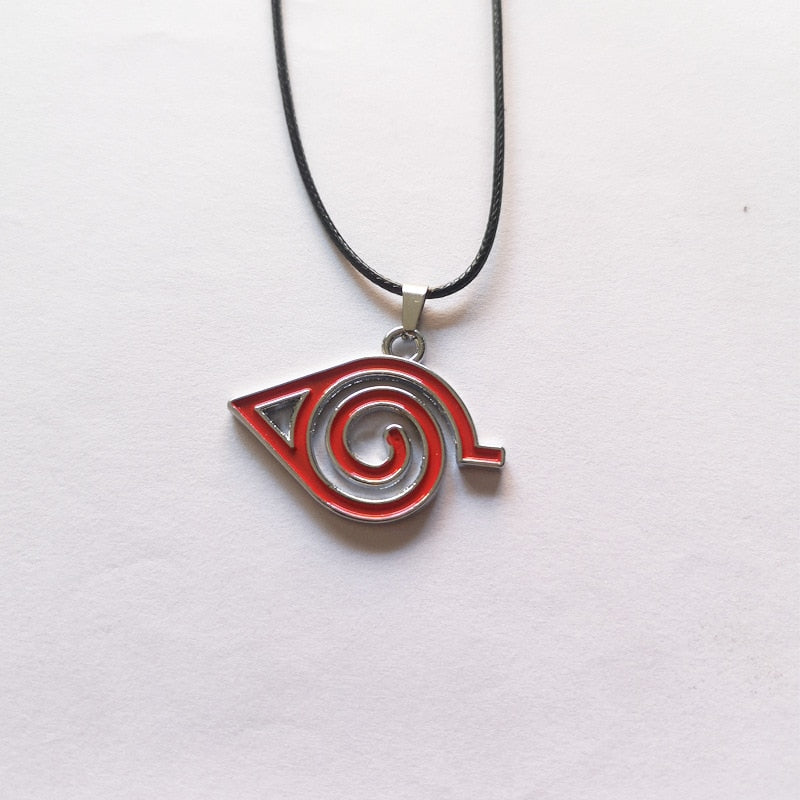 Anime Naruto akatsuki Cosplay Necklace Uchiha Sasuke Gaara prop Accessories Village of Kino Hagakure Sign Jewelry Props