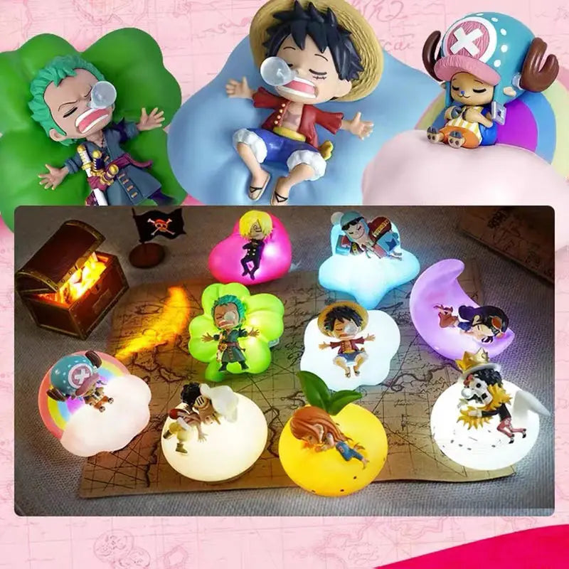 One Piece All Characters Night Light collection - LED Lamp & Anime Figure (Soft Light Bedroom Decor)