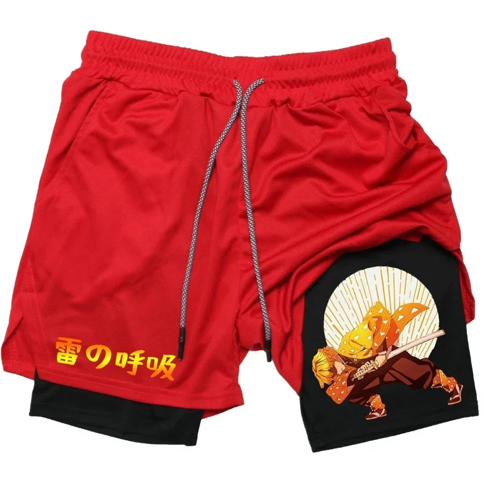 Demon Slayer inspired Athletic Shorts with Graphic Designs