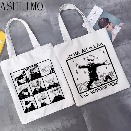 Jujutsu Kaisen Harajuku Y2K Canvas Tote Bags