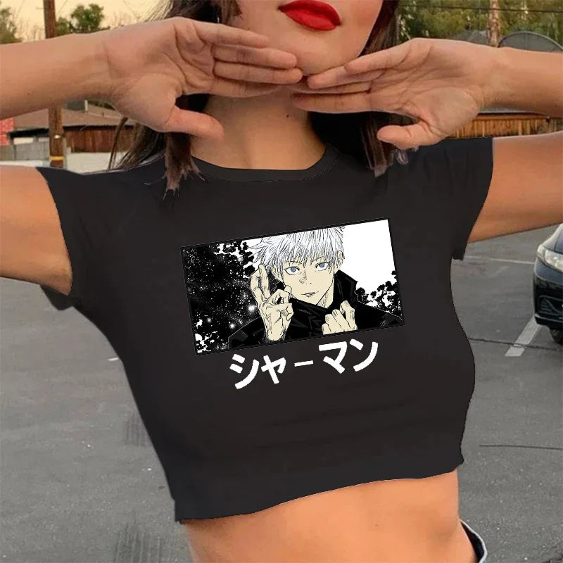 Jujutsu Kaisen Anime Crop Tops Featuring Gojo Satoru & Yuji Itadori