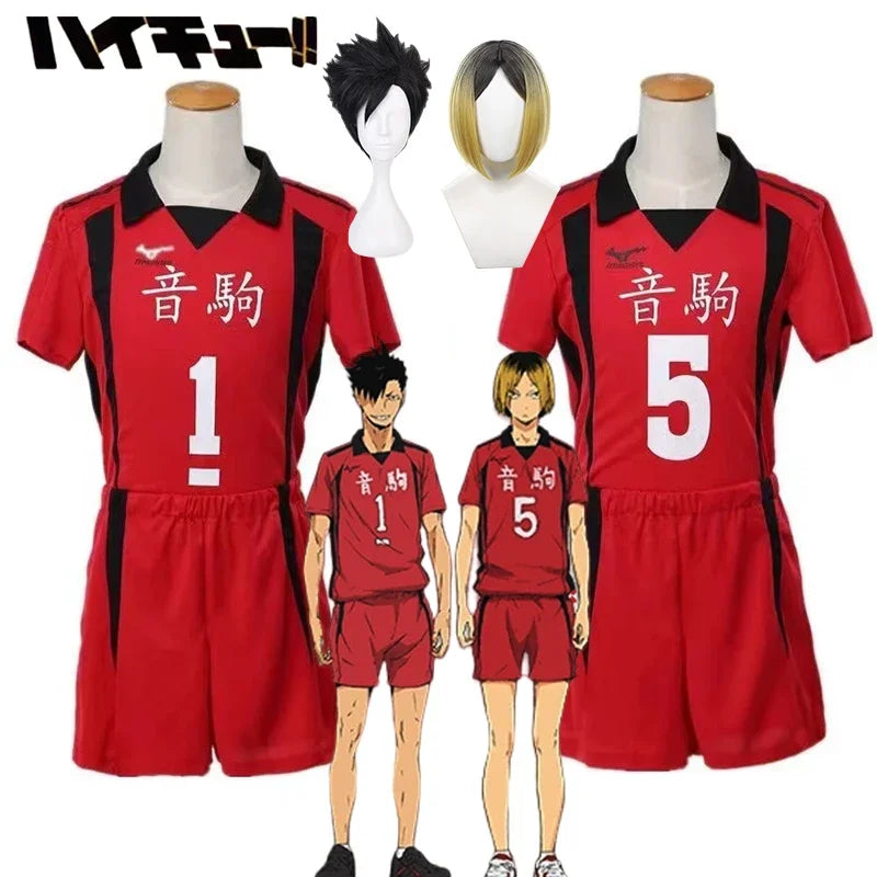 Anime Haikyuu Nekoma Jersey Uniform Cosplay: Kenma Kozume, Tetsurou Kuroo, Set