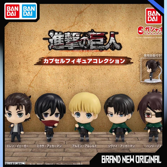 Attack on Titan Anime Action Figures Eren Jaeger Armin Mikasa Levi Hanji Gashapon