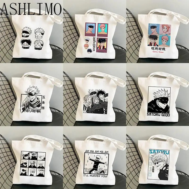 Jujutsu Kaisen Harajuku Y2K Canvas Tote Bags