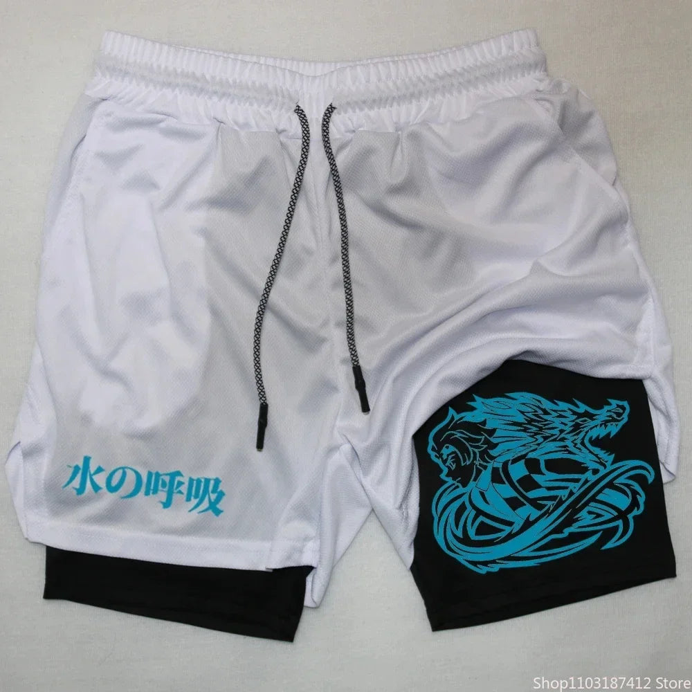 Demon Slayer inspired Athletic Shorts with Graphic Designs