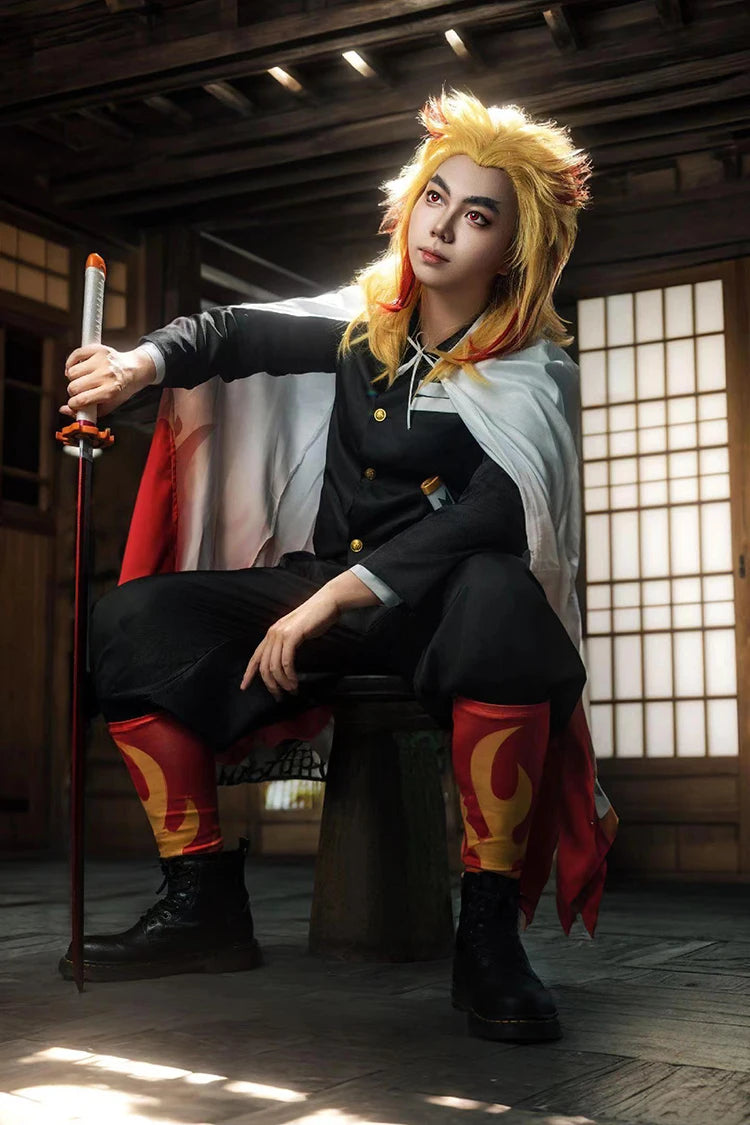 Demon Slayer Kimetsu No Yaiba Rengoku Kyoujurou Cosplay Outfit/Costume