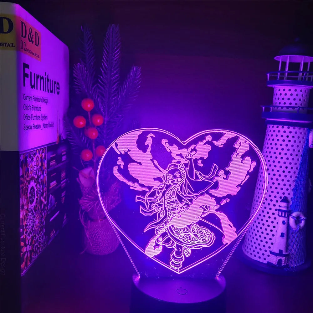 Demon Slayer Nezuko/Tanjirou/Zenitsu/Akaza LED 3D Night Lights Set 2