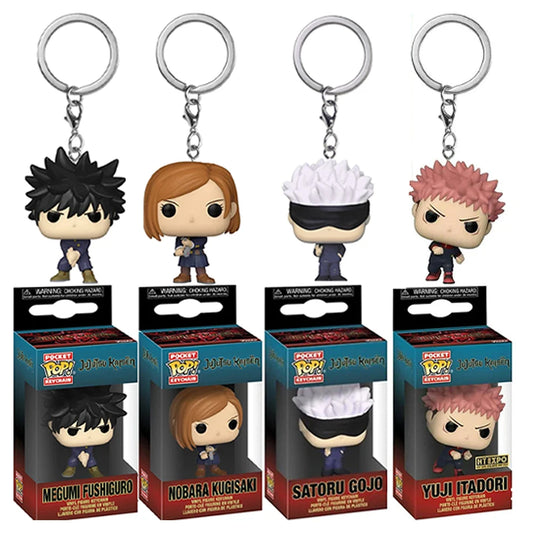 Jujutsu Kaisen POP Keychain Set – Gojo, Nobara, Yuji ,Megumi Action Figure