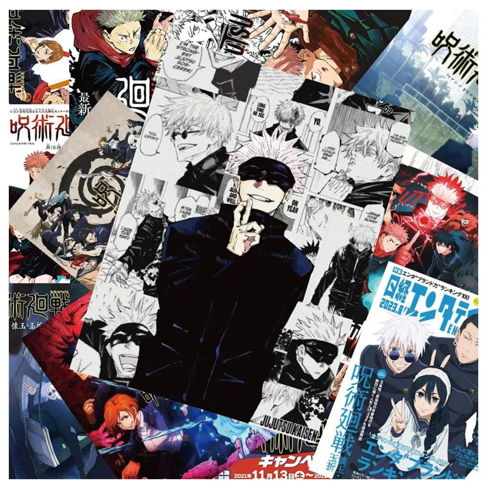 Jujutsu Kaisen Sticker Collection – 10/30/60pcs Premium Anime Stickers for Laptops, Skateboards, Phone Cases & More!