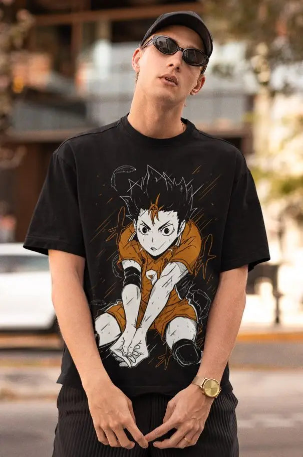 Haikyuu Anime Nishinoya  Printed  Casual  T-Shirt