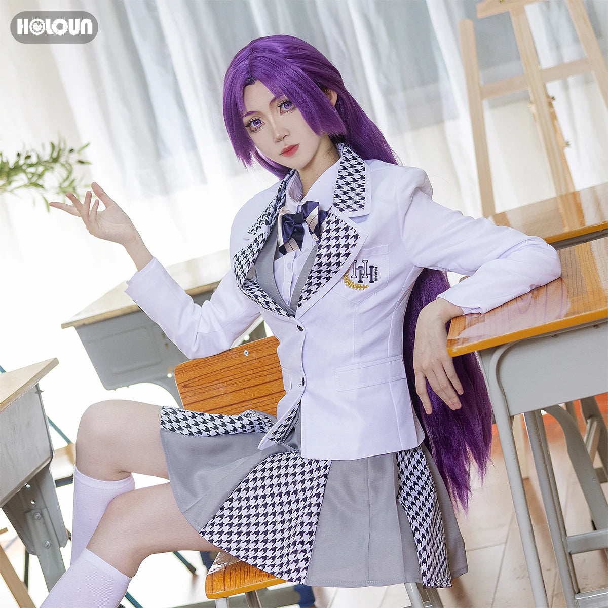 Blue Lock Manga Reo Mikage School Uniform with Wig Cosplay Costume Set