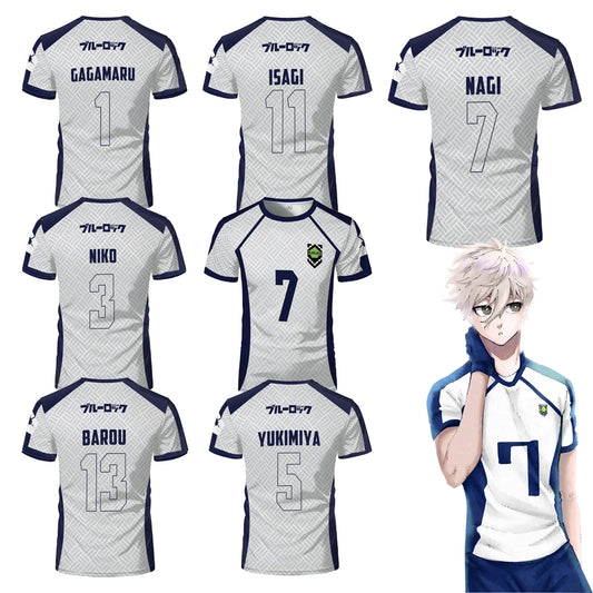 Men's Blue Lock Anime Soccer Jersey T-Shirt