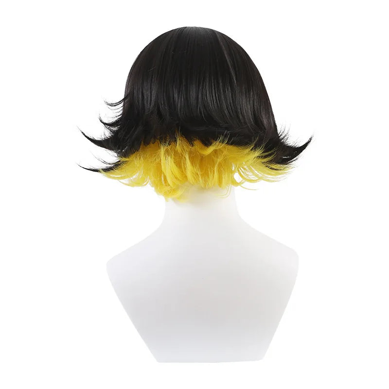 Blue Lock Bachira Meguru Cosplay Wig Black Yellow Hair