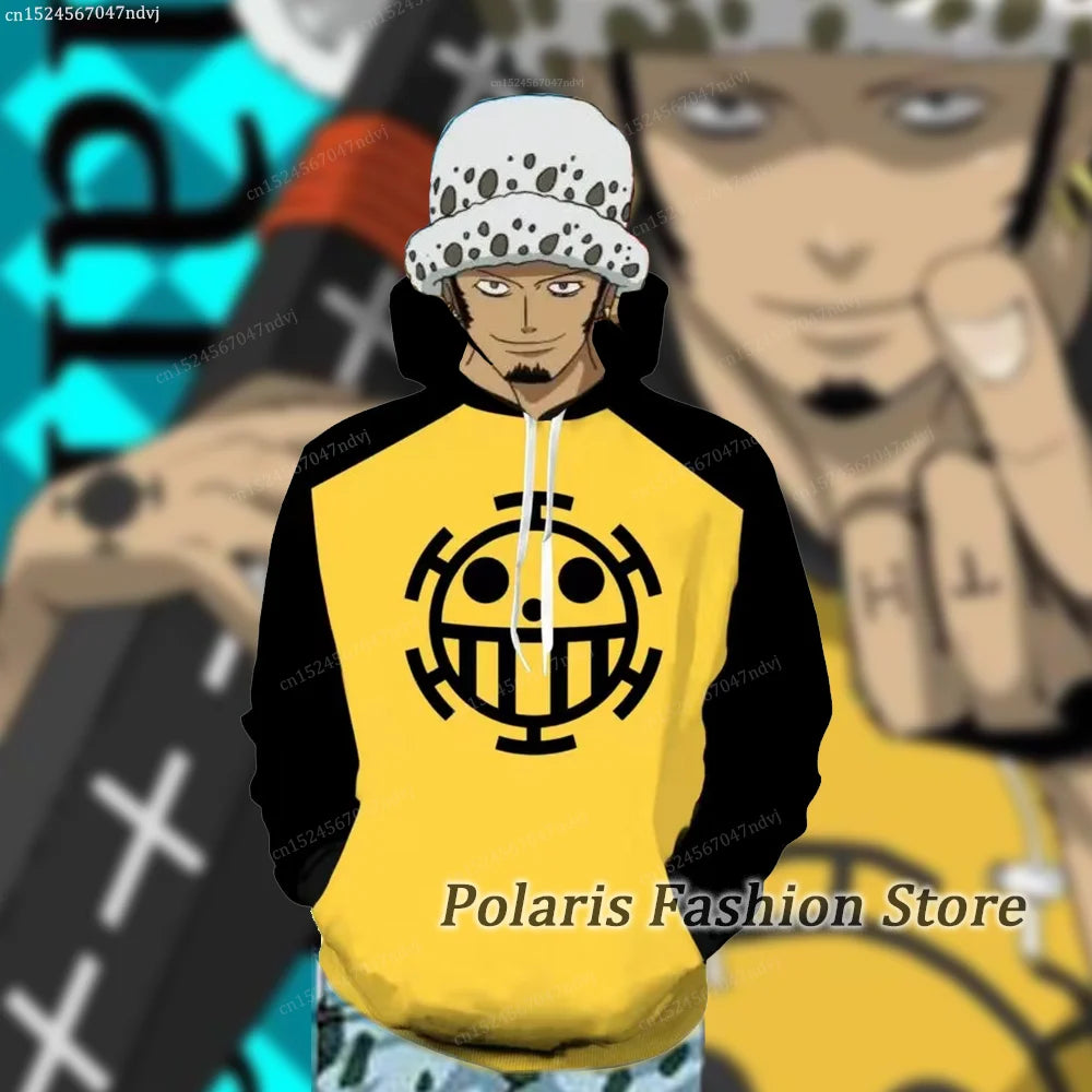 One Piece Anime Trafalgar D. Water Law Hoodie Set