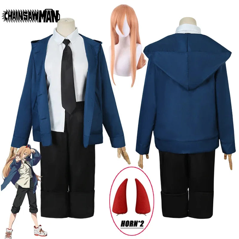 Chainsaw Uniform with Jacket, Pants & Wig Cosplay/Costume