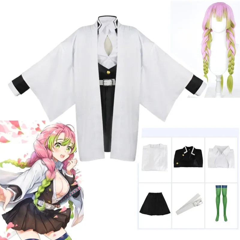 Demon Slayer Kimono Kanroji Mitsuri Cosplay Full Set