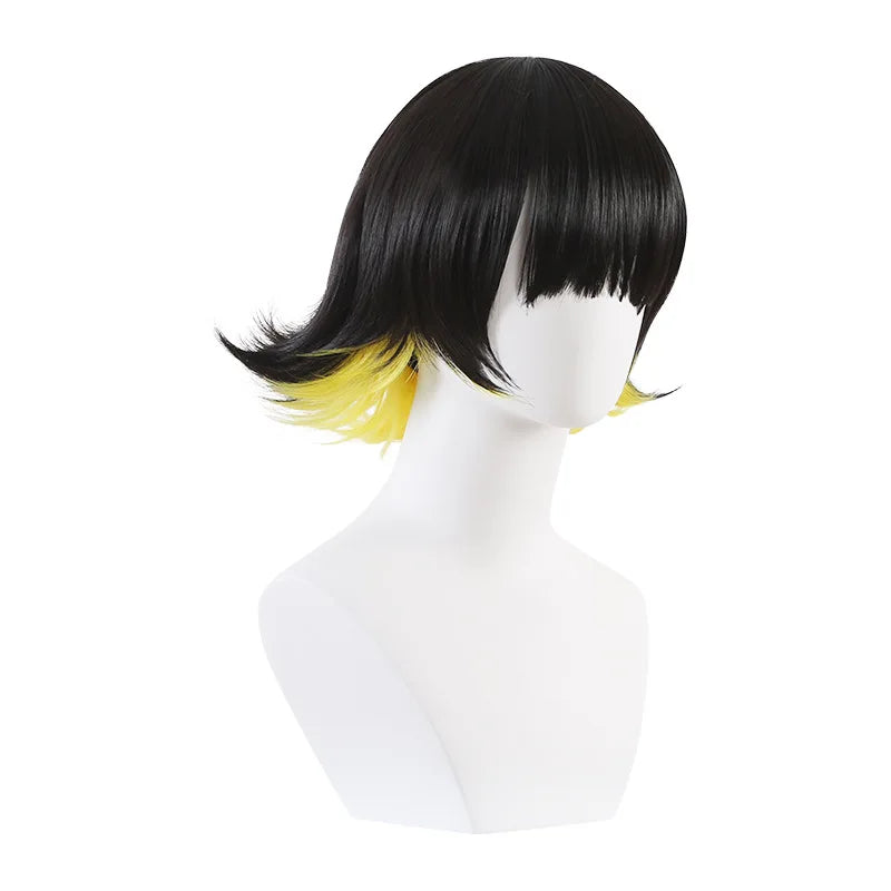 Blue Lock Bachira Meguru Cosplay Wig Black Yellow Hair