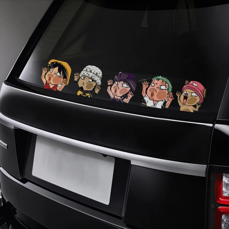 One Piece Luffy Sticker Peeking Glass Vinyl Decal