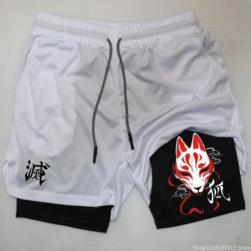 Demon Slayer inspired Athletic Shorts with Graphic Designs