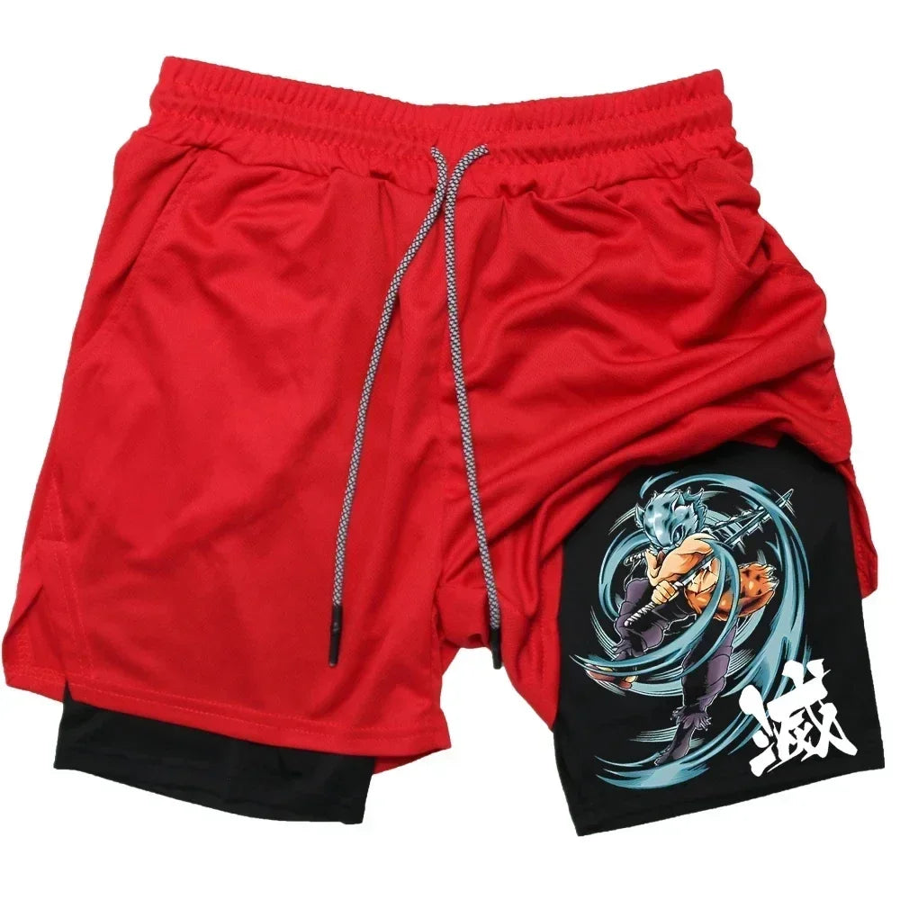 Demon Slayer inspired Athletic Shorts with Graphic Designs