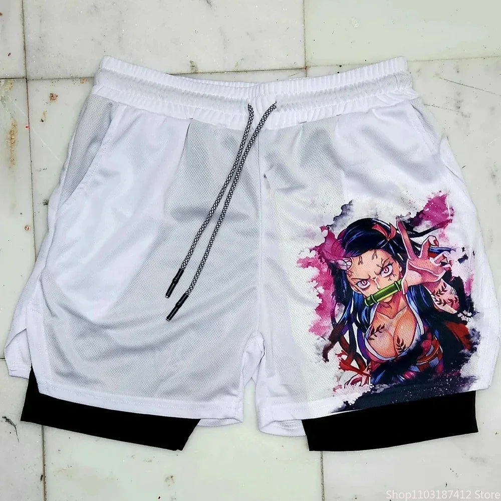 Demon Slayer inspired Athletic Shorts with Graphic Designs