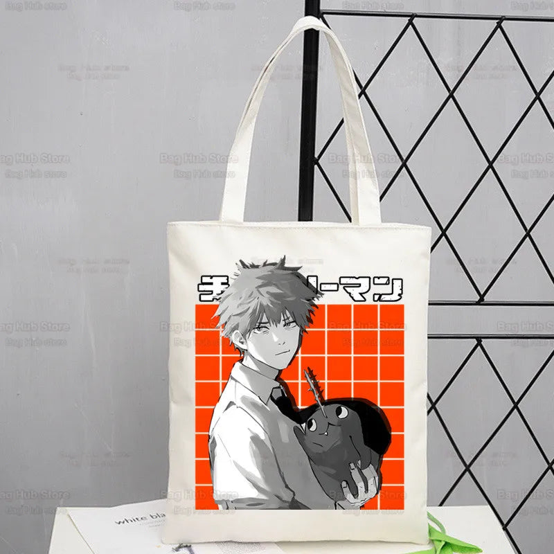 Chainsaw Man Pochita Denji Cotton/Jute Tote Bag