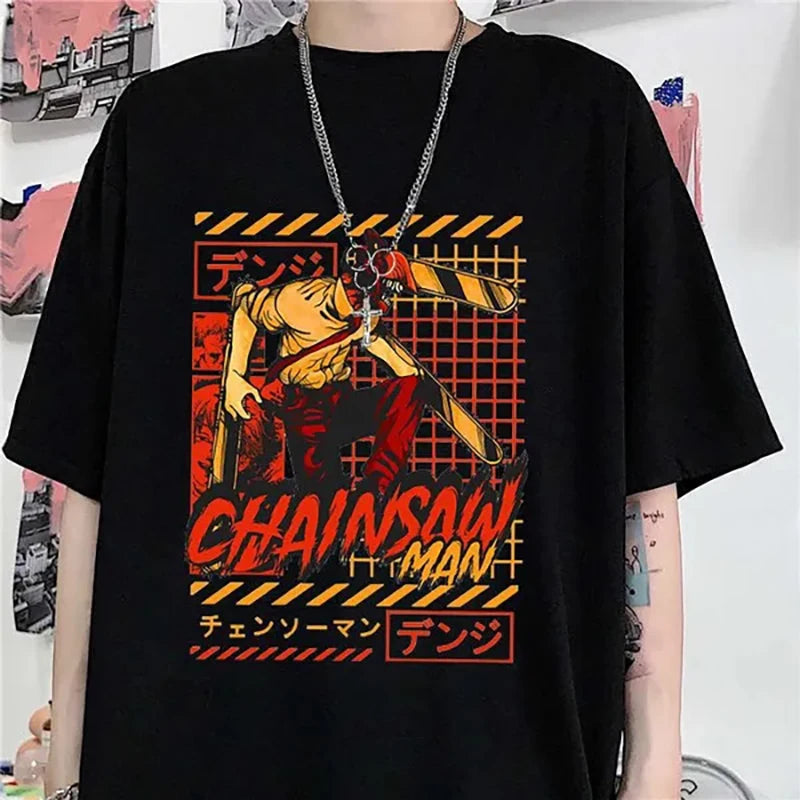 Chainsaw Man Denji Pattern Printed TShirt (Colours Available)