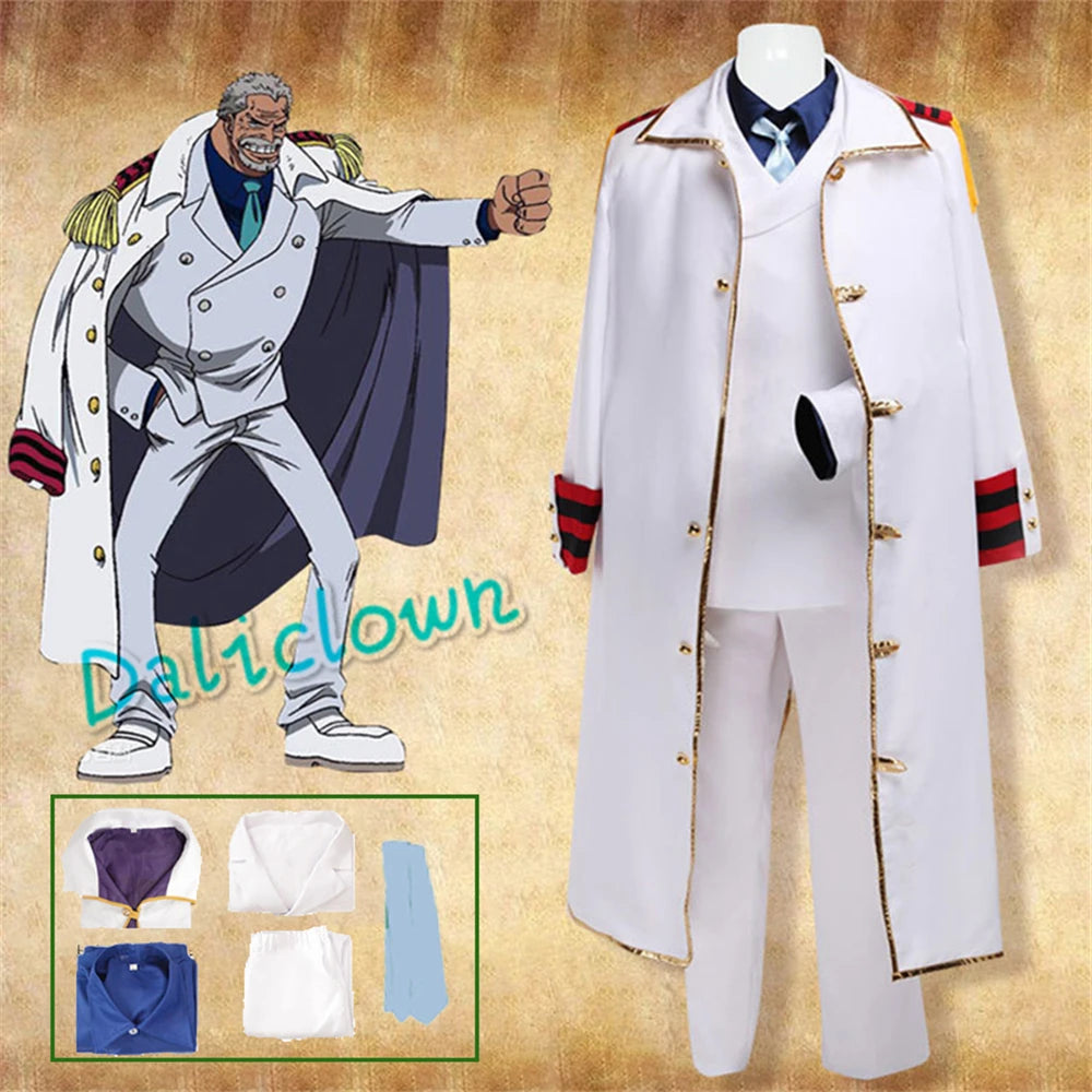 One Piece  Monkey D Garp Cosplay Marine Uniform/Jacket Set