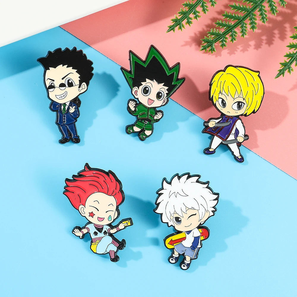 Hunter X Hunter Anime Killua Kurapika Leorio Hisoka Brooch Enamel Pins