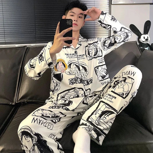 One Piece Luffy Printed  Pajamas Set