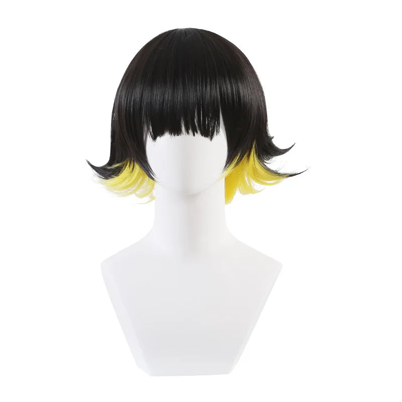 Blue Lock Bachira Meguru Cosplay Wig Black Yellow Hair