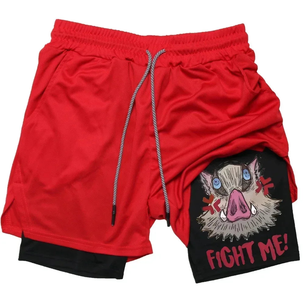 Demon Slayer inspired Athletic Shorts with Graphic Designs