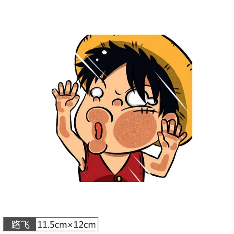 One Piece Luffy Sticker Peeking Glass Vinyl Decal