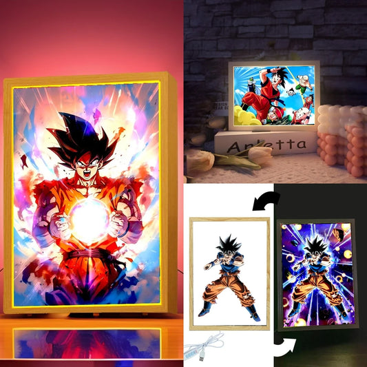 Goku & Vegeta Photo Frame Dragon Ball LED Night Light/Poster/Painting