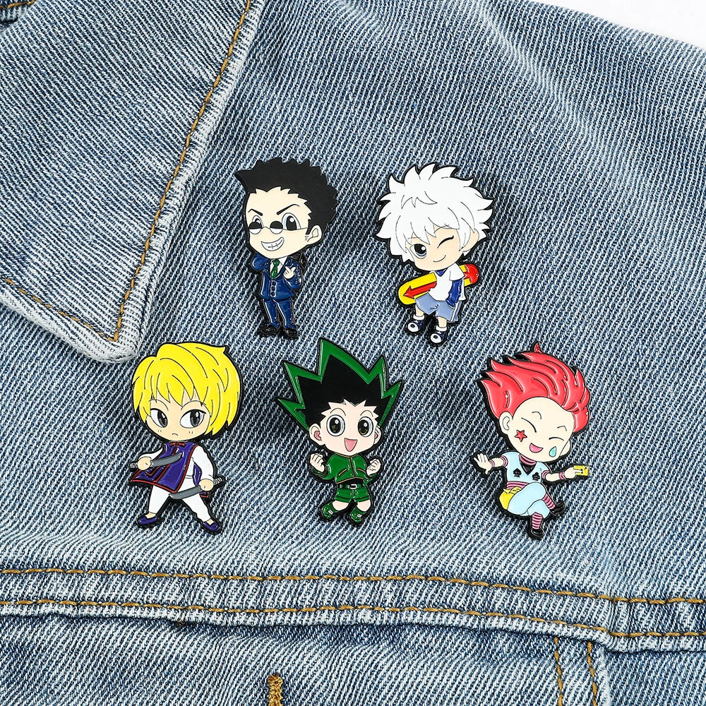 Hunter X Hunter Anime Killua Kurapika Leorio Hisoka Brooch Enamel Pins