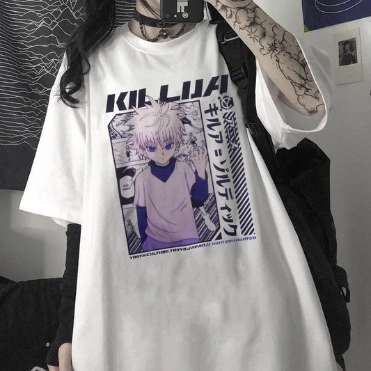 Anime HunterxHunter  Killua Printed  T-shirt Set