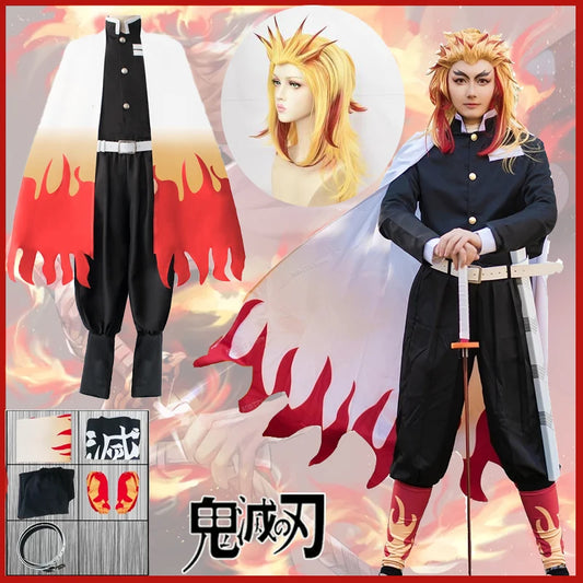 Demon Slayer Kimetsu No Yaiba Rengoku Kyoujurou Cosplay Outfit/Costume