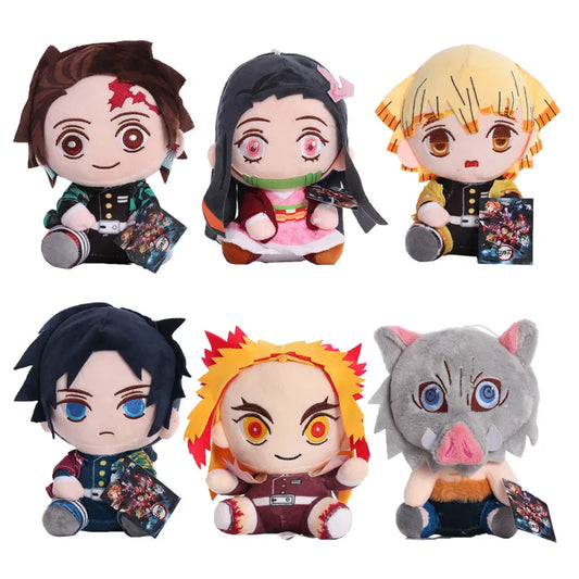 18cm Demon Slayer Kamado Tanjirou, Zenitsu, Inosuke & Nezuko Stuffed Plush Figurines/Figure